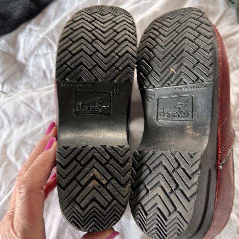 Dansko Professional Leather Clogs - Red - Size 42… - image 6